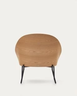 Eamy Light Grey Armchair In An Ash Wood Veneer With A Natural Finish And Black Metal | Kave Home -Quality Furniture Store S0900001HE12 1V05