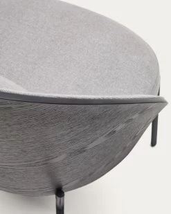 Eamy Light Grey Armchair In An Ash Wood Veneer With A Black Finish And Black Metal | Kave Home -Quality Furniture Store S0900002HE12 1D02