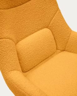 Celida Swivel Armchair In Mustard Shearling And Steel With Black Finish | Kave Home 13 Celida Swivel Armchair In Mustard Shearling And Steel With Black Finish | Kave Home -Quality Furniture Store S0900029J81 1D02