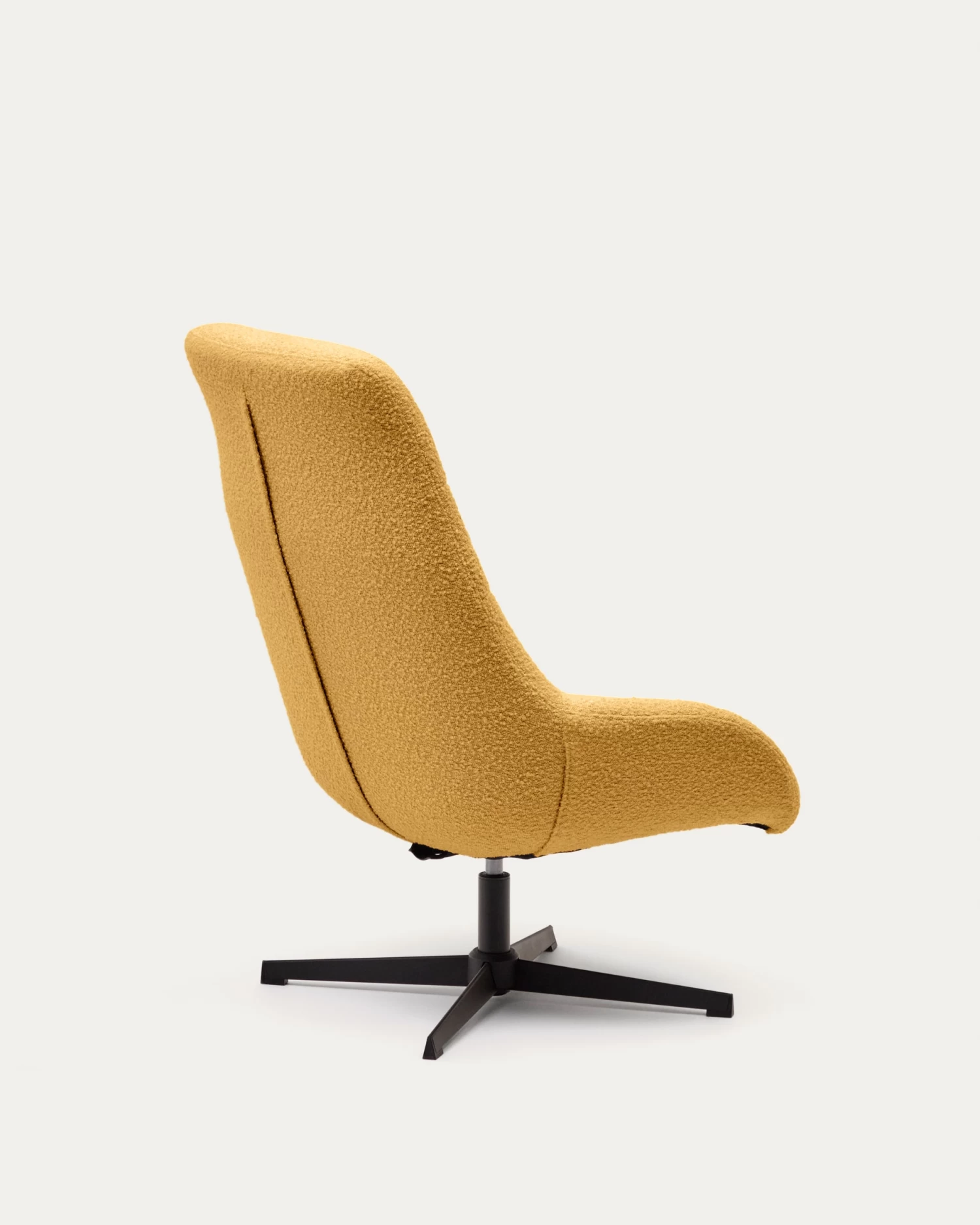 Celida Swivel Armchair In Mustard Shearling And Steel With Black Finish | Kave Home 8 Celida Swivel Armchair In Mustard Shearling And Steel With Black Finish | Kave Home - Image 6