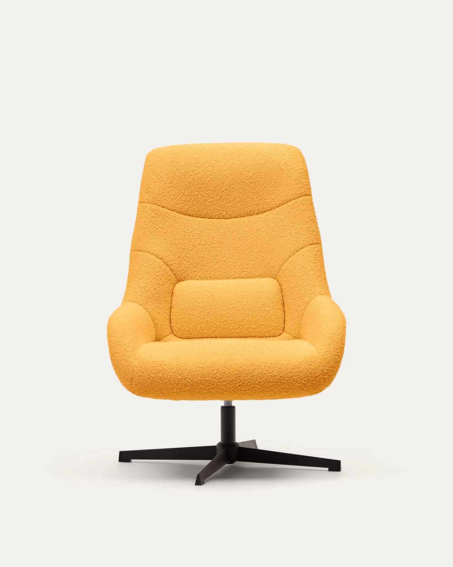 Celida Swivel Armchair In Mustard Shearling And Steel With Black Finish | Kave Home 9 Celida Swivel Armchair In Mustard Shearling And Steel With Black Finish | Kave Home - Image 7