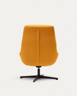 Celida Swivel Armchair In Mustard Shearling And Steel With Black Finish | Kave Home 19 Celida Swivel Armchair In Mustard Shearling And Steel With Black Finish | Kave Home -Quality Furniture Store S0900029J81 1V05