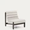 Magira Armchair In White Shearling And Solid Oak Wood With A Dark Finish -Quality Furniture Store S0900038JJ85 1V01