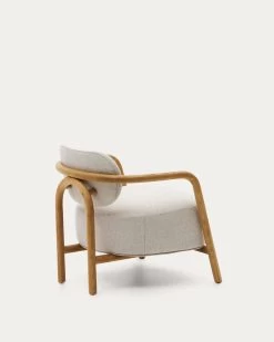 Melqui Beige Armchair In Solid Oak Wood With A Natural Finish -Quality Furniture Store S0900039JJ12 1V03
