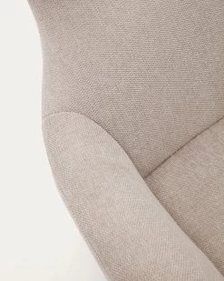 Belina Chenille Armchair In Beige And Steel With White Finish | Kave Home -Quality Furniture Store S0900040BF12 1D02