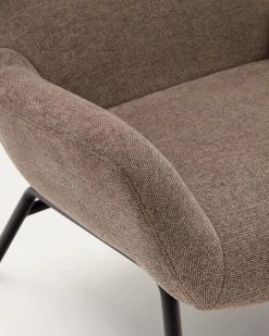 Belina Chenille Armchair In Light Brown And Steel With Black Finish | Kave Home 15 Belina Chenille Armchair In Light Brown And Steel With Black Finish | Kave Home -Quality Furniture Store S0900043BF11 1D02