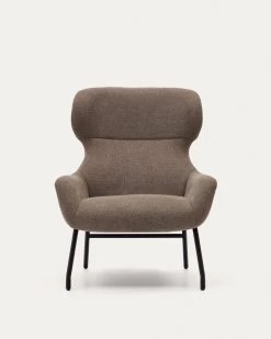 Belina Chenille Armchair In Light Brown And Steel With Black Finish | Kave Home 19 Belina Chenille Armchair In Light Brown And Steel With Black Finish | Kave Home -Quality Furniture Store S0900043BF11 1V04