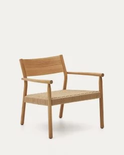 Yalia Armchair In Natural Solid Oak 100% FSC With Paper Rope Seat | Kave Home