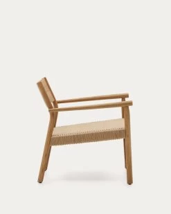 Yalia Armchair In Natural Solid Oak 100% FSC With Paper Rope Seat | Kave Home -Quality Furniture Store S0900044CP46 1V02