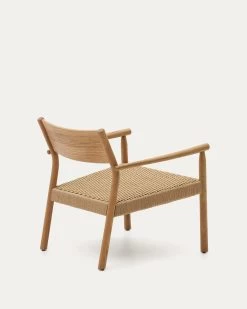 Yalia Armchair In Natural Solid Oak 100% FSC With Paper Rope Seat | Kave Home -Quality Furniture Store S0900044CP46 1V03