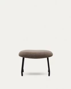 Belina Footrest In Light Brown And Steel With Black Finish | Kave Home -Quality Furniture Store S1500004BF11 1V02