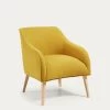 Bobly Armchair In Mustard With Wooden Legs With Natural Finish | Kave Home 2 Bobly Armchair In Mustard With Wooden Legs With Natural Finish | Kave Home -Quality Furniture Store S330VA81 1V01