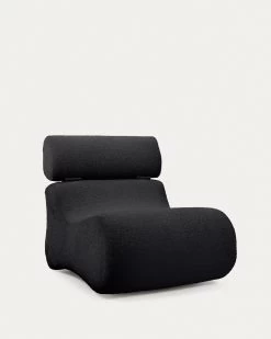 Club Armchair In Black Fleece | Kave Home