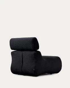 Club Armchair In Black Fleece | Kave Home -Quality Furniture Store S442J01 1V03