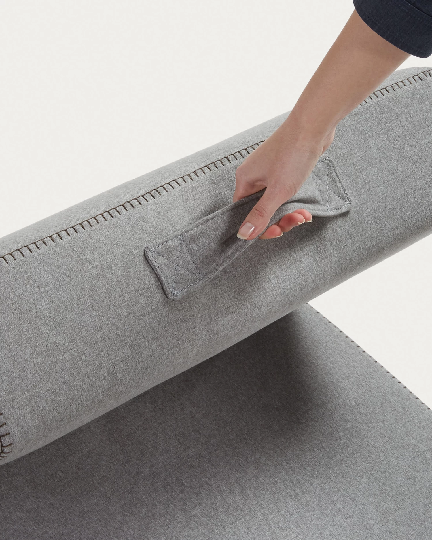 Arty Pouffe Bed In Light Grey 70 X 89 (200) Cm | Kave Home 10 Arty Pouffe Bed In Light Grey 70 X 89 (200) Cm | Kave Home - Image 8