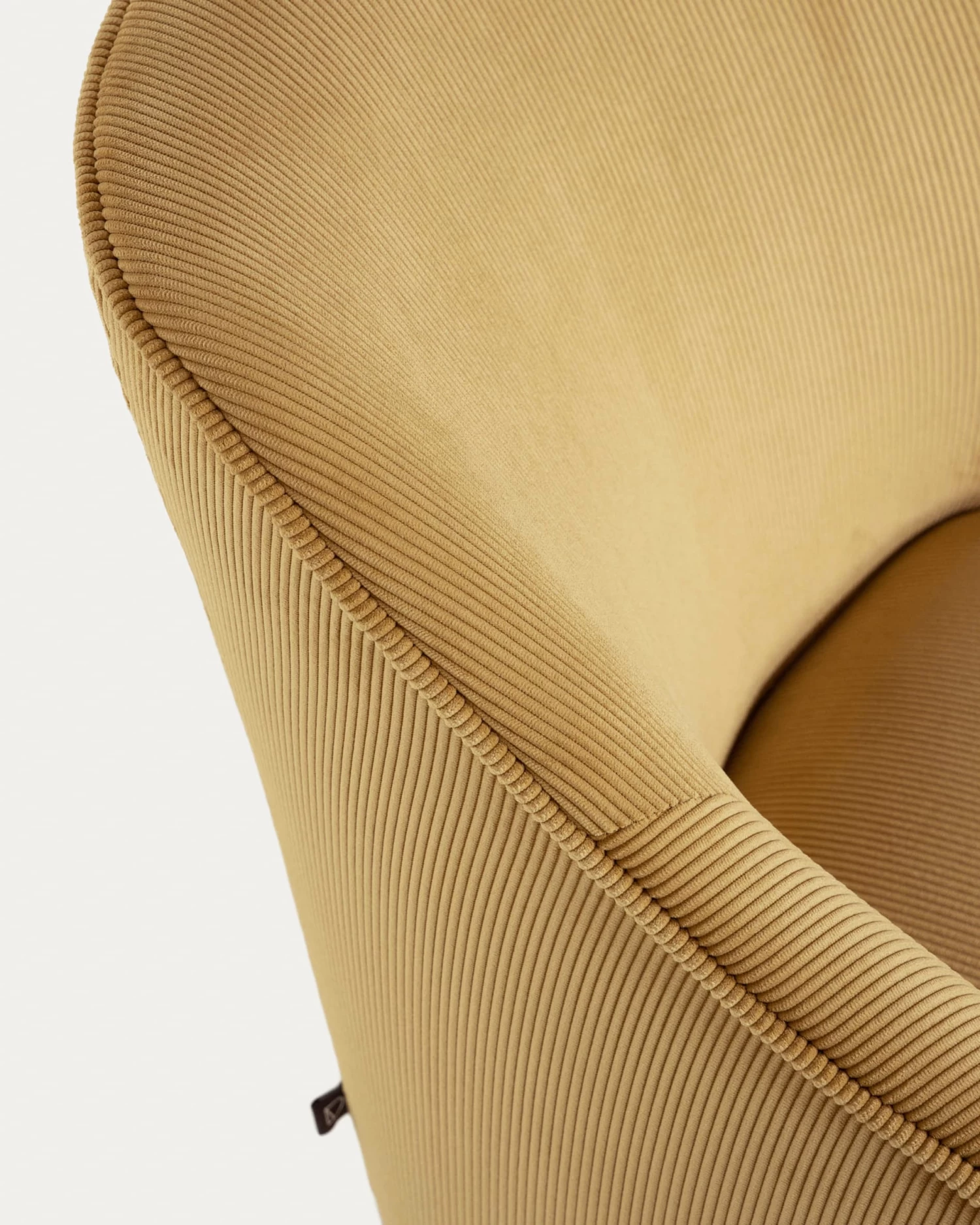 Bobly Armchair In Mustard Corduroy With Wenge Finish Legs | Kave Home 5 Bobly Armchair In Mustard Corduroy With Wenge Finish Legs | Kave Home - Image 3