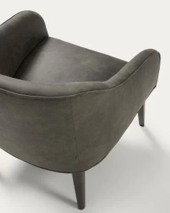 Bobly Armchair In Grey With Wenge Finish Legs | Kave Home 12 Bobly Armchair In Grey With Wenge Finish Legs | Kave Home -Quality Furniture Store S480PT02 1D01