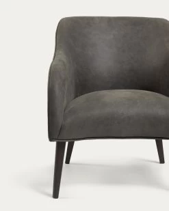 Bobly Armchair In Grey With Wenge Finish Legs | Kave Home 14 Bobly Armchair In Grey With Wenge Finish Legs | Kave Home -Quality Furniture Store S480PT02 1D02