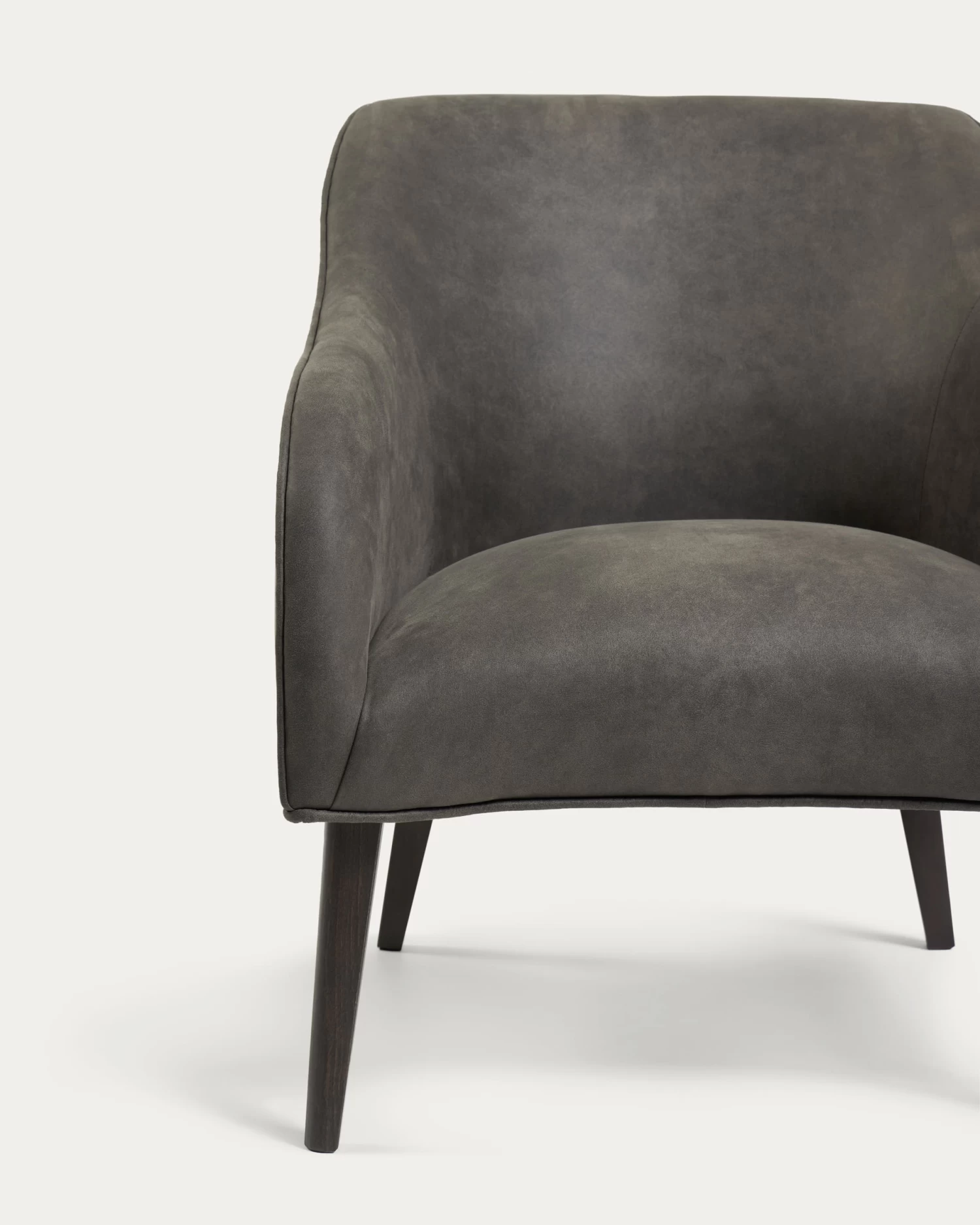 Bobly Armchair In Grey With Wenge Finish Legs | Kave Home 7 Bobly Armchair In Grey With Wenge Finish Legs | Kave Home - Image 5