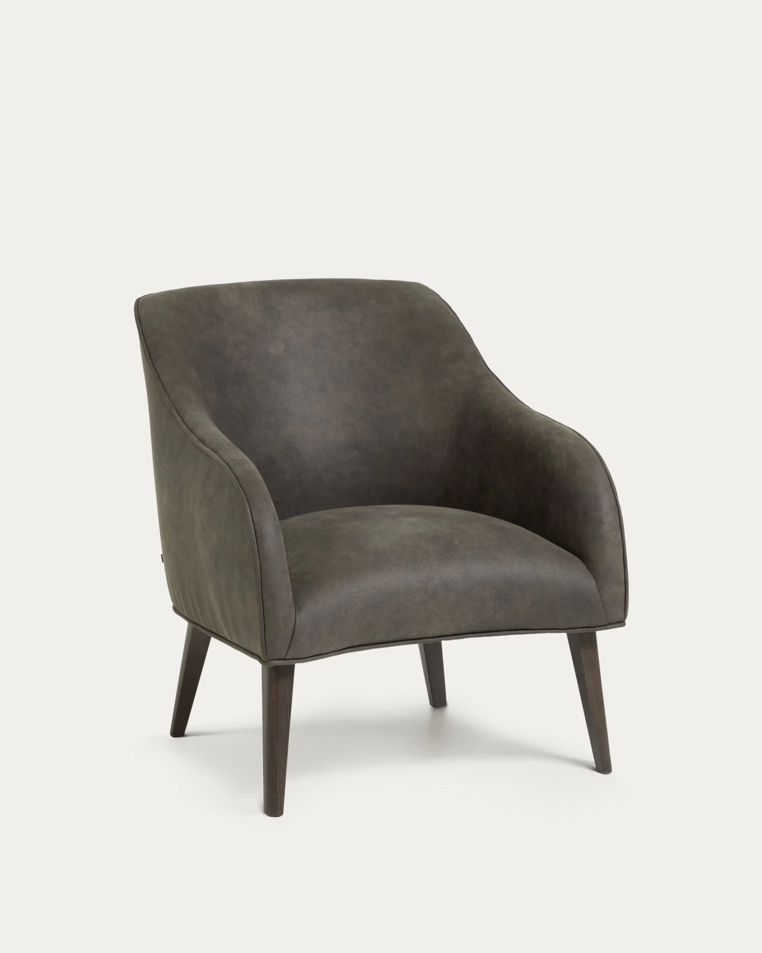 Bobly Armchair In Grey With Wenge Finish Legs | Kave Home 3 Bobly Armchair In Grey With Wenge Finish Legs | Kave Home