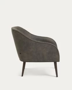 Bobly Armchair In Grey With Wenge Finish Legs | Kave Home 15 Bobly Armchair In Grey With Wenge Finish Legs | Kave Home -Quality Furniture Store S480PT02 1V02