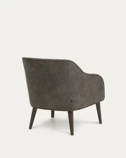 Bobly Armchair In Grey With Wenge Finish Legs | Kave Home 17 Bobly Armchair In Grey With Wenge Finish Legs | Kave Home -Quality Furniture Store S480PT02 1V03
