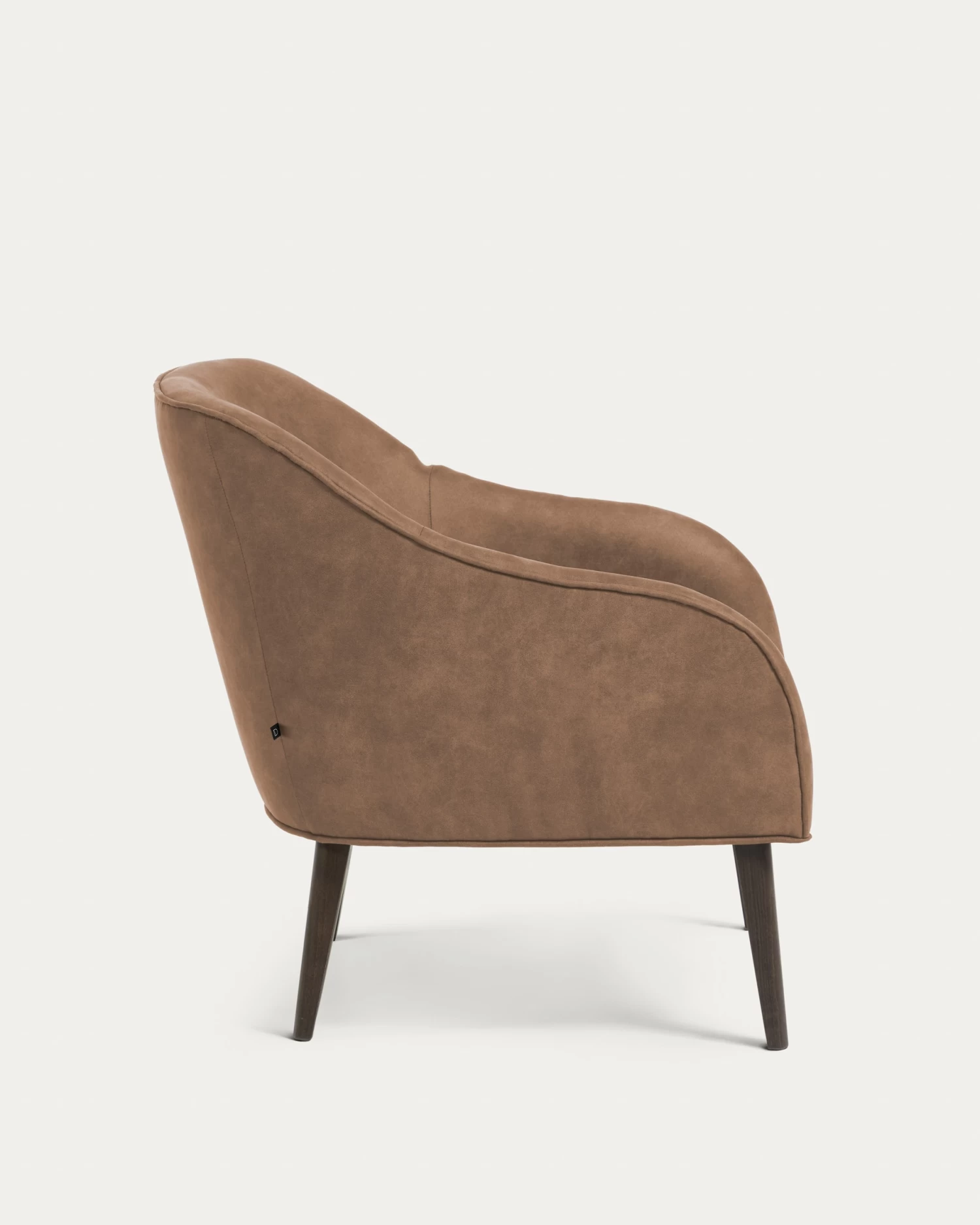 Bobly Armchair In Dark Brown Fabric With Wenge Finish Legs | Kave Home 8 Bobly Armchair In Dark Brown Fabric With Wenge Finish Legs | Kave Home - Image 6