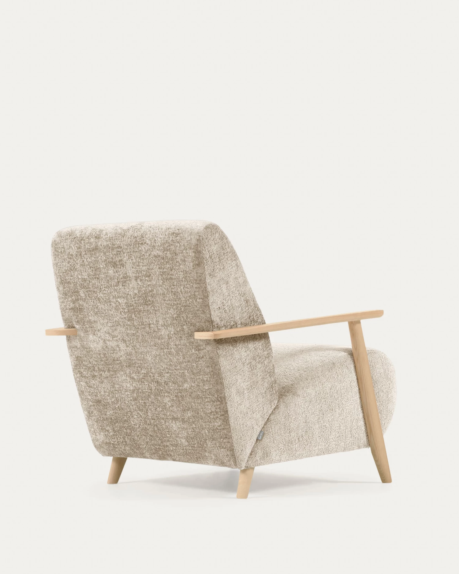 Meghan Armchair In Beige Chenille And Wood With Natural Finish | Kave Home 10 Meghan Armchair In Beige Chenille And Wood With Natural Finish | Kave Home - Image 8