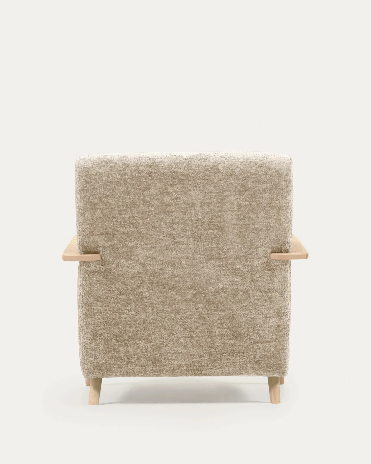 Meghan Armchair In Beige Chenille And Wood With Natural Finish | Kave Home 12 Meghan Armchair In Beige Chenille And Wood With Natural Finish | Kave Home - Image 10