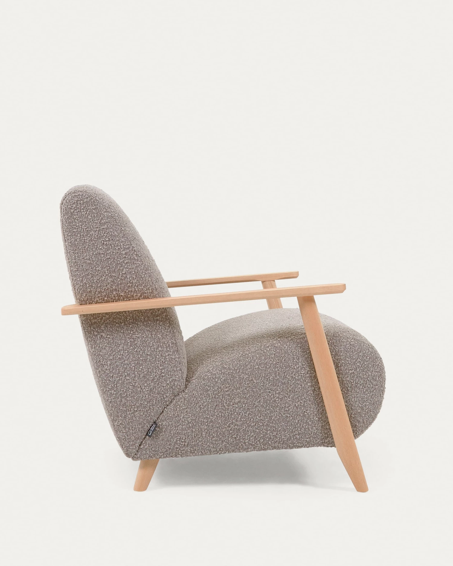 Meghan Armchair In Light Grey Fleece With Solid Ash Legs With Natural Finish | Kave Home 8 Meghan Armchair In Light Grey Fleece With Solid Ash Legs With Natural Finish | Kave Home - Image 6