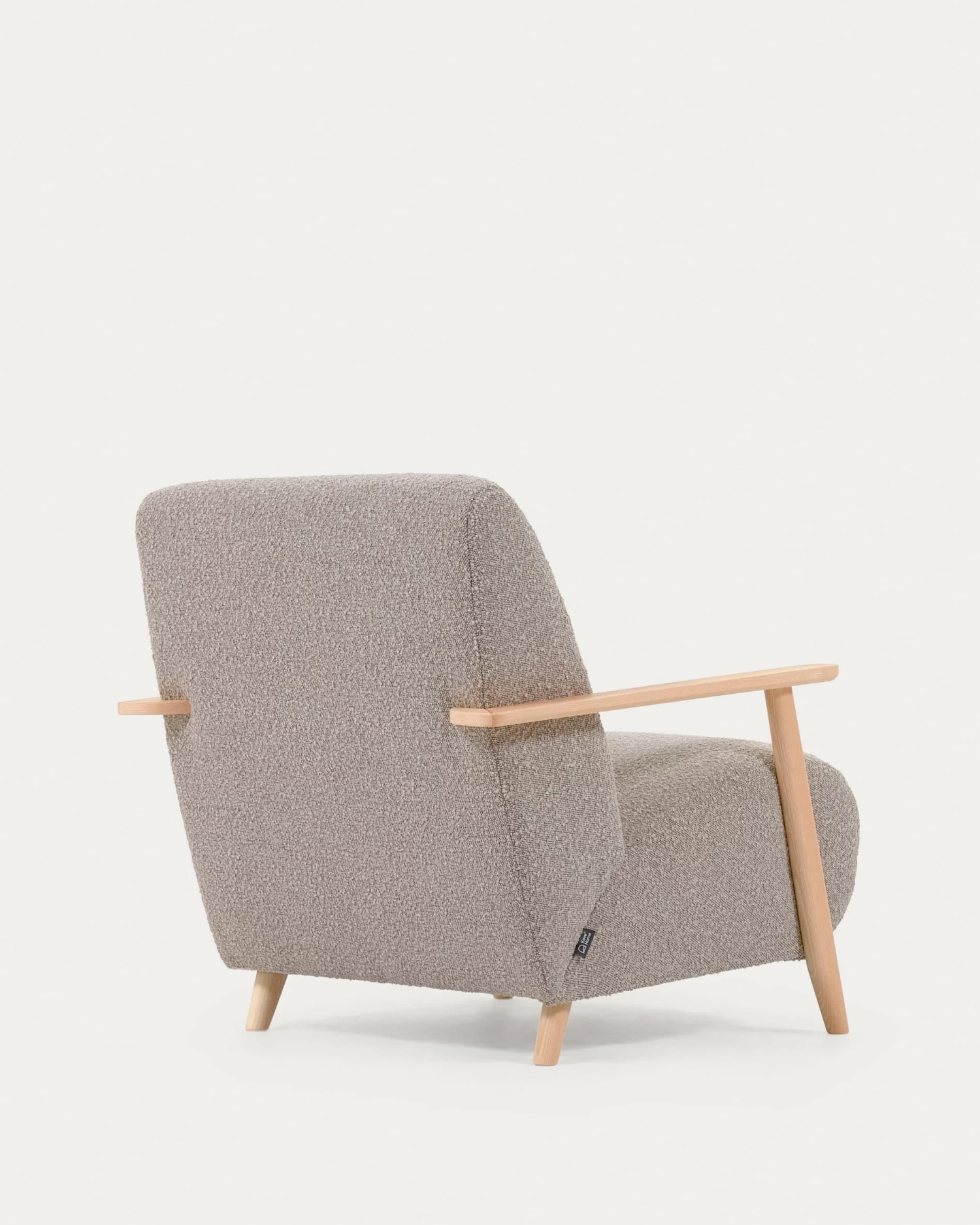 Meghan Armchair In Light Grey Fleece With Solid Ash Legs With Natural Finish | Kave Home 10 Meghan Armchair In Light Grey Fleece With Solid Ash Legs With Natural Finish | Kave Home - Image 8