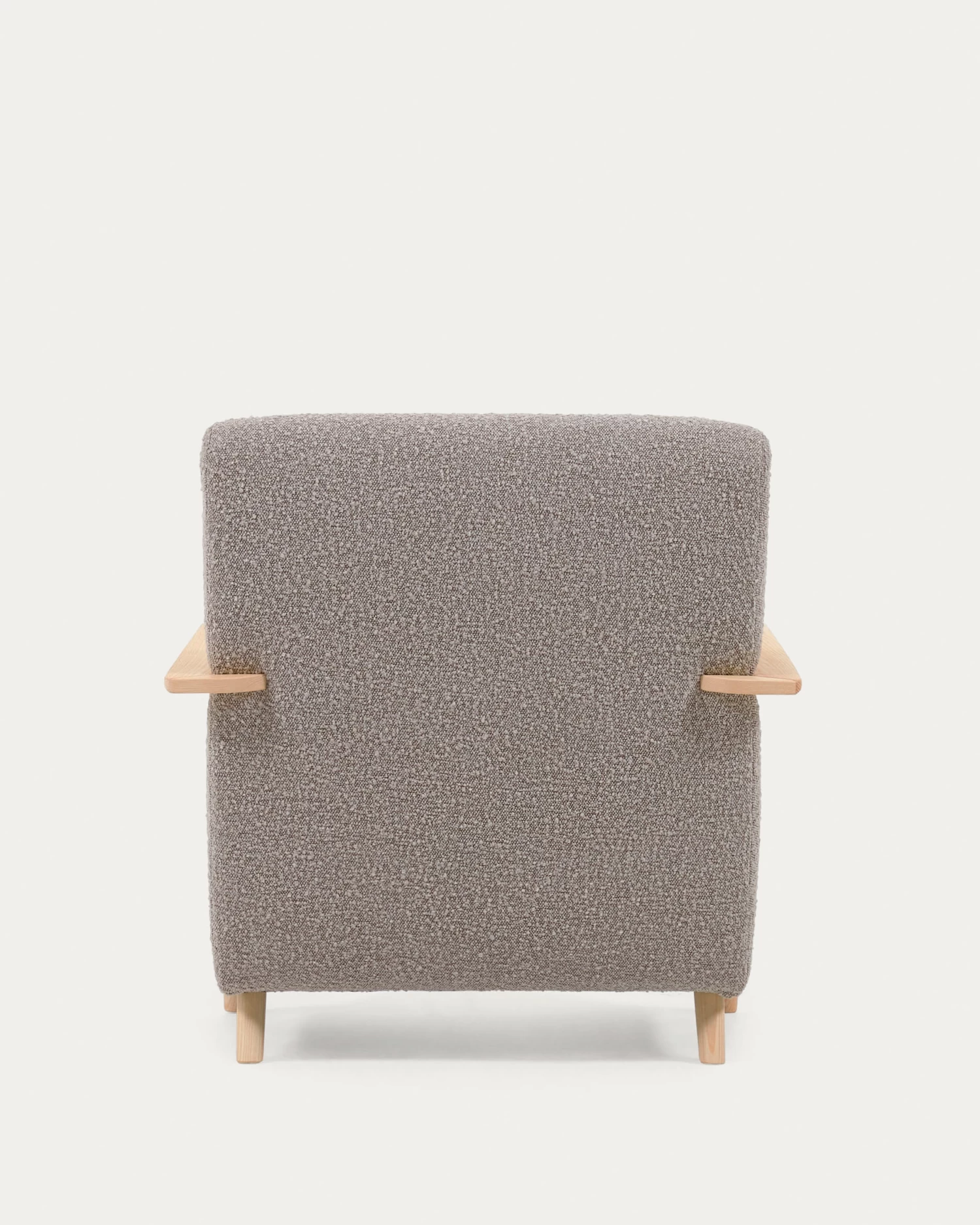 Meghan Armchair In Light Grey Fleece With Solid Ash Legs With Natural Finish | Kave Home 12 Meghan Armchair In Light Grey Fleece With Solid Ash Legs With Natural Finish | Kave Home - Image 10