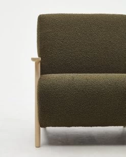 Meghan Green Fleece Armchairs With Solid Ash Wood Legs In A Natural Finish | Kave Home 11 Meghan Green Fleece Armchairs With Solid Ash Wood Legs In A Natural Finish | Kave Home -Quality Furniture Store S516J19 1D01