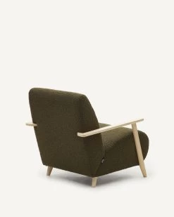 Meghan Green Fleece Armchairs With Solid Ash Wood Legs In A Natural Finish | Kave Home 15 Meghan Green Fleece Armchairs With Solid Ash Wood Legs In A Natural Finish | Kave Home -Quality Furniture Store S516J19 1V03