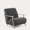 Meghan Armchair In Black With Solid Ash Wood Legs In A Natural Finish | Kave Home 1 Meghan Armchair In Black With Solid Ash Wood Legs In A Natural Finish | Kave Home -Quality Furniture Store S516VA02 1V01