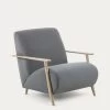 Meghan Armchair In Grey With Solid Ash Legs With Natural Finish | Kave Home -Quality Furniture Store S516VA03 1V01