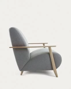Meghan Armchair In Grey With Solid Ash Legs With Natural Finish | Kave Home 11 Meghan Armchair In Grey With Solid Ash Legs With Natural Finish | Kave Home -Quality Furniture Store S516VA03 1V02