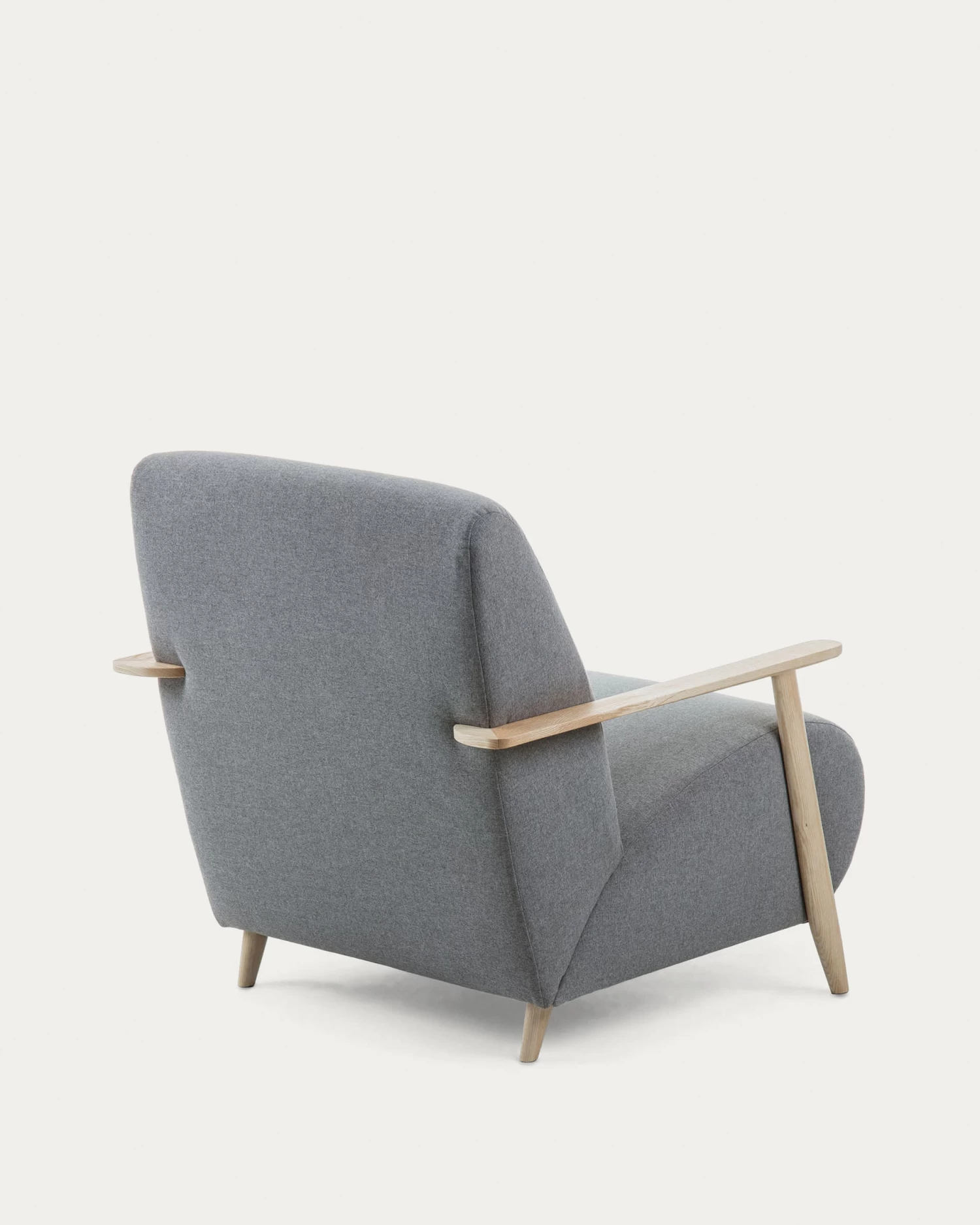 Meghan Armchair In Grey With Solid Ash Legs With Natural Finish | Kave Home 7 Meghan Armchair In Grey With Solid Ash Legs With Natural Finish | Kave Home - Image 5