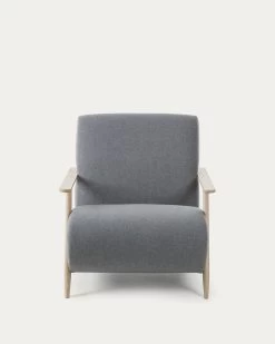 Meghan Armchair In Grey With Solid Ash Legs With Natural Finish | Kave Home 13 Meghan Armchair In Grey With Solid Ash Legs With Natural Finish | Kave Home -Quality Furniture Store S516VA03 1V04