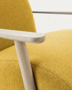 Meghan Armchair In Mustard With Solid Ash Legs With Natural Finish | Kave Home 12 Meghan Armchair In Mustard With Solid Ash Legs With Natural Finish | Kave Home -Quality Furniture Store S516VA81 1D01