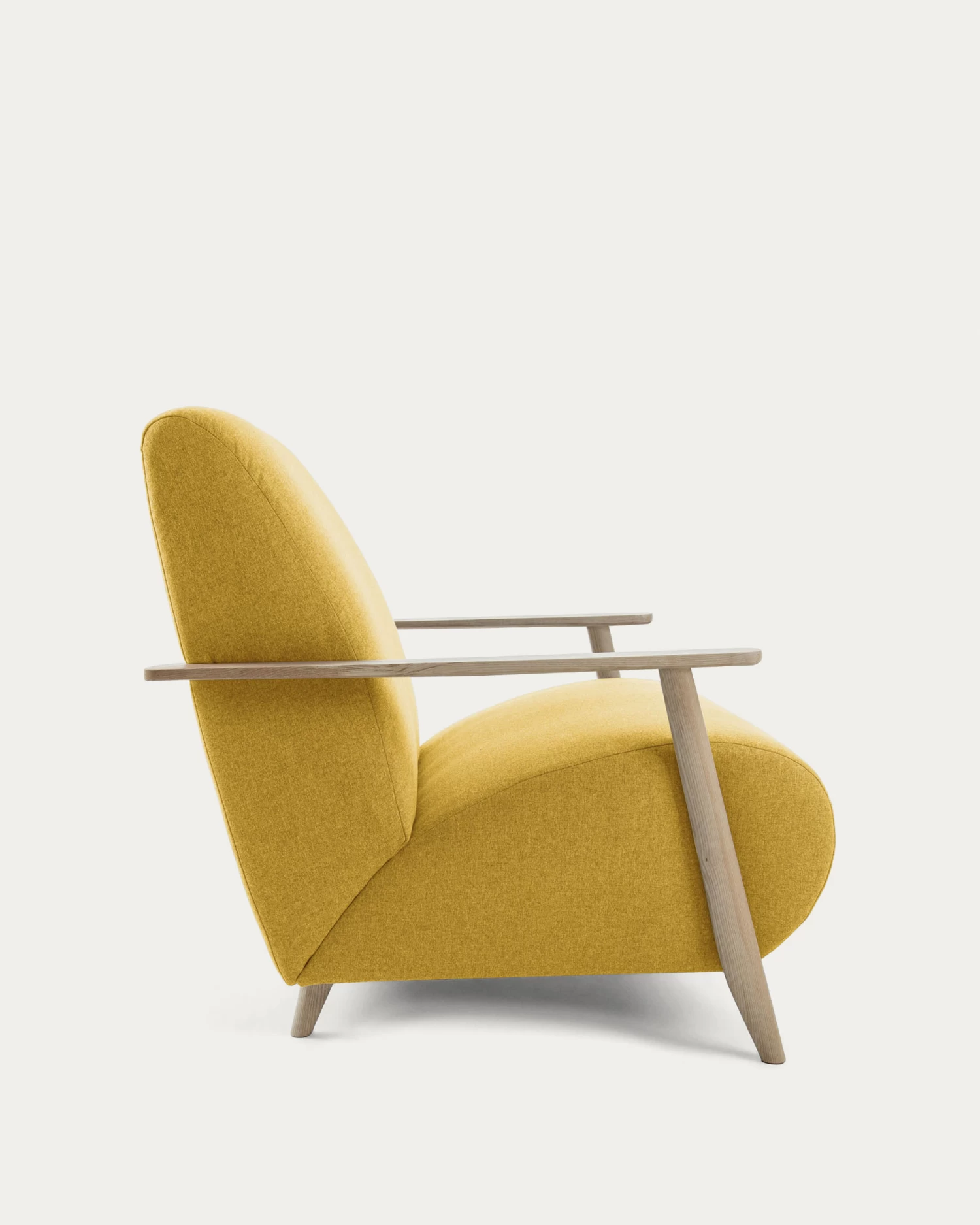 Meghan Armchair In Mustard With Solid Ash Legs With Natural Finish | Kave Home 7 Meghan Armchair In Mustard With Solid Ash Legs With Natural Finish | Kave Home - Image 5