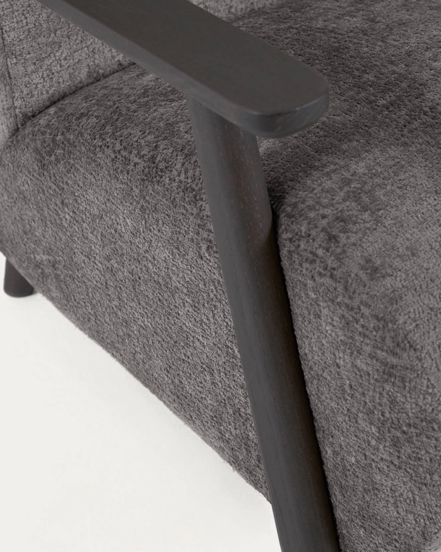 Meghan Armchair In Grey Chenille And Wood With Wenge Finish | Kave Home 5 Meghan Armchair In Grey Chenille And Wood With Wenge Finish | Kave Home - Image 3