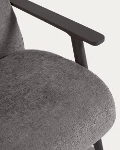 Meghan Armchair In Grey Chenille And Wood With Wenge Finish | Kave Home 16 Meghan Armchair In Grey Chenille And Wood With Wenge Finish | Kave Home -Quality Furniture Store S517BG15 1D02
