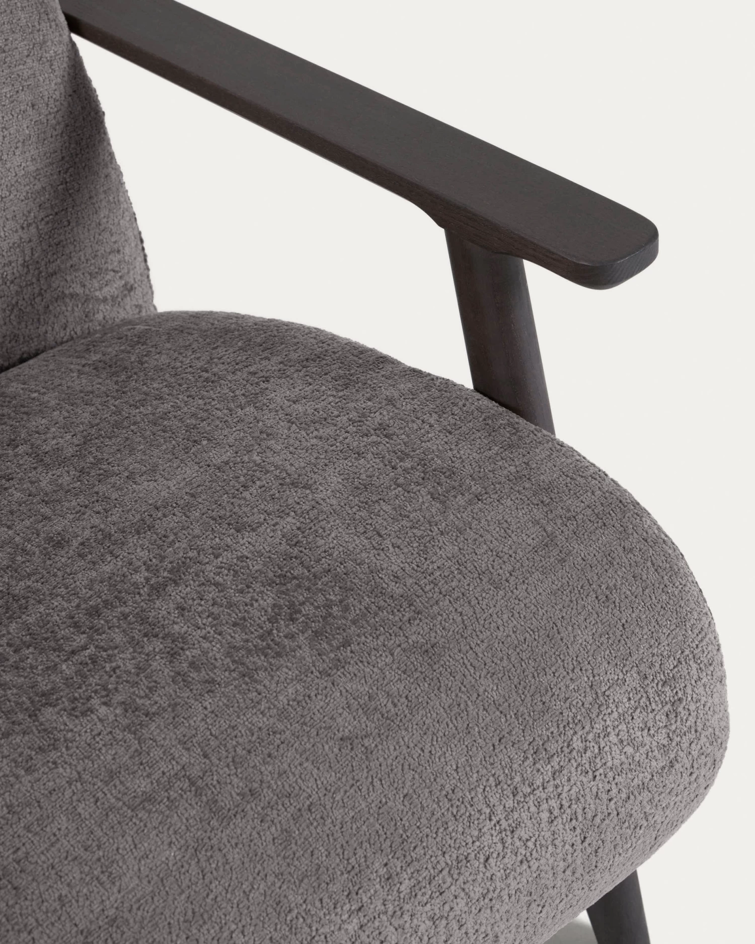 Meghan Armchair In Grey Chenille And Wood With Wenge Finish | Kave Home 7 Meghan Armchair In Grey Chenille And Wood With Wenge Finish | Kave Home - Image 5