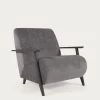 Meghan Armchair In Grey Chenille And Wood With Wenge Finish | Kave Home -Quality Furniture Store S517BG15 1V01
