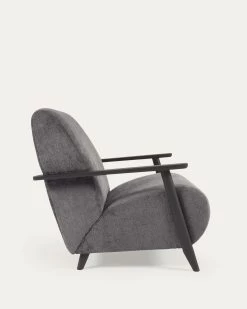 Meghan Armchair In Grey Chenille And Wood With Wenge Finish | Kave Home 17 Meghan Armchair In Grey Chenille And Wood With Wenge Finish | Kave Home -Quality Furniture Store S517BG15 1V02