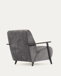Meghan Armchair In Grey Chenille And Wood With Wenge Finish | Kave Home 19 Meghan Armchair In Grey Chenille And Wood With Wenge Finish | Kave Home -Quality Furniture Store S517BG15 1V03
