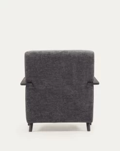Meghan Armchair In Grey Chenille And Wood With Wenge Finish | Kave Home 20 Meghan Armchair In Grey Chenille And Wood With Wenge Finish | Kave Home -Quality Furniture Store S517BG15 1V04