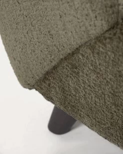 Meghan Armchair In Green Chenille And Wood With Wenge Finish | Kave Home -Quality Furniture Store S517BG19 1D03