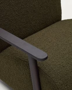 Meghan Green Fleece Armchairs With Solid Ash Wood Legs In A Wenge Finish | Kave Home -Quality Furniture Store S517J19 1D02